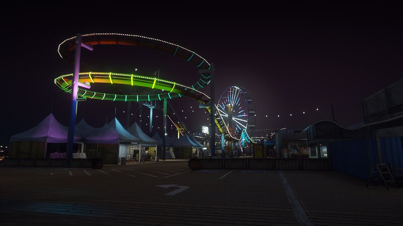 Roller Coaster at Night — Black, Nocturnal