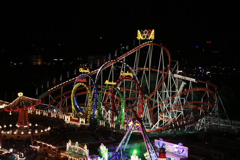 Roller Coaster at Night — Black