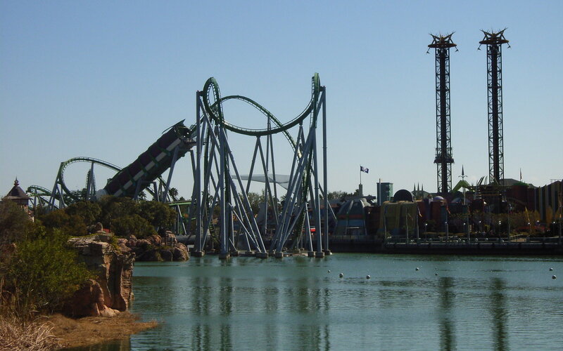 roller coaster at theme park