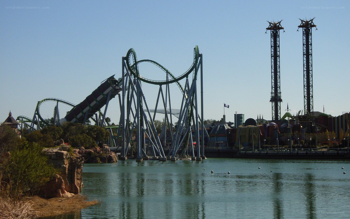 roller coaster at theme park