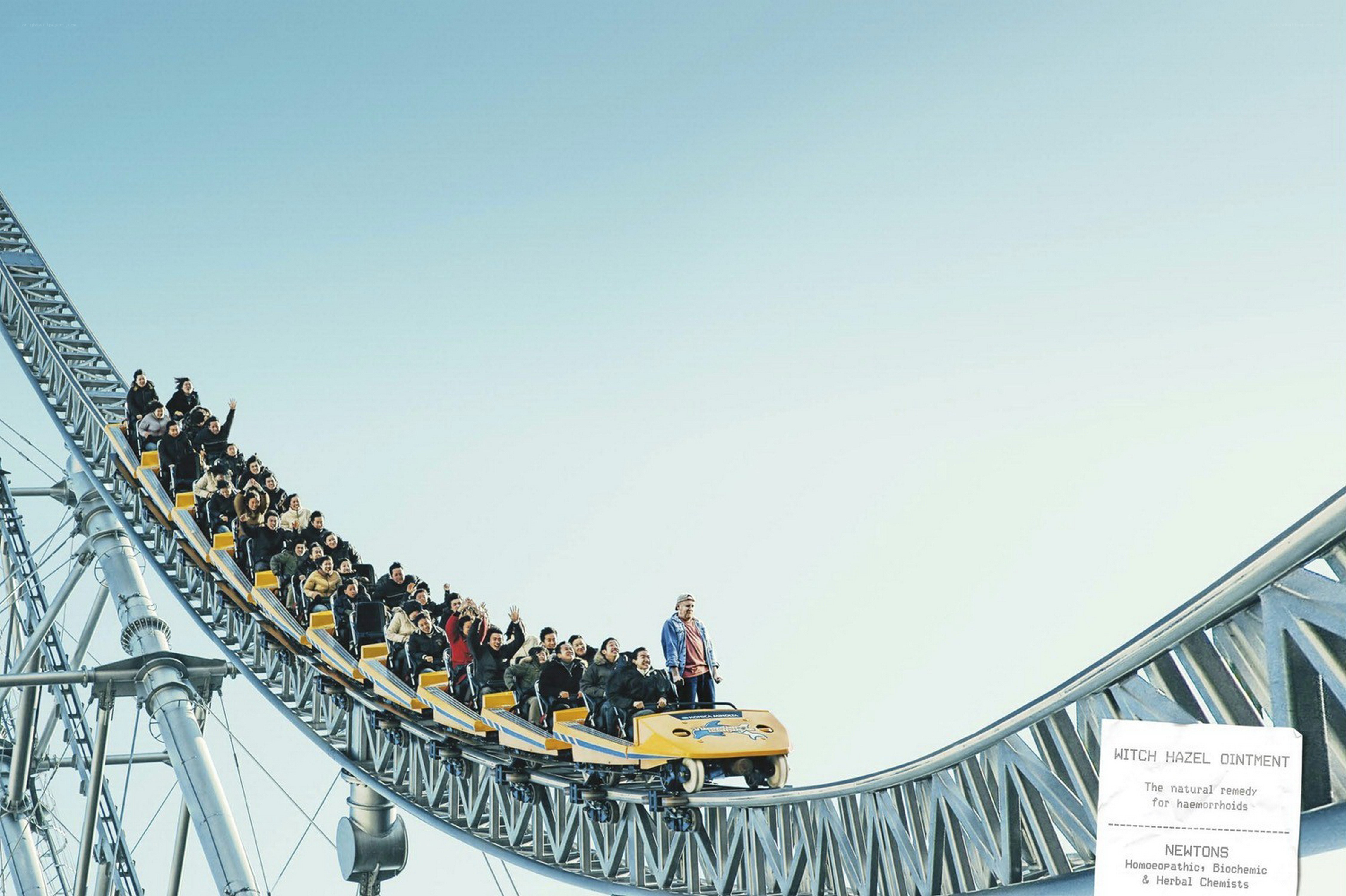 Roller coaster ride at amusement park