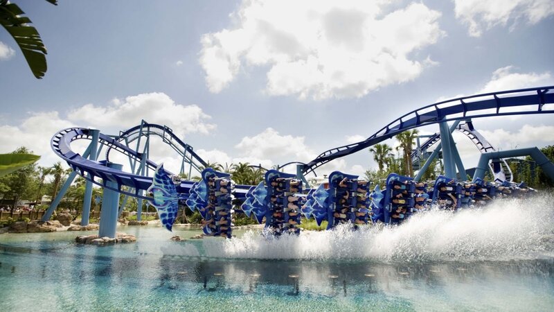 Roller Coaster Splashing Water