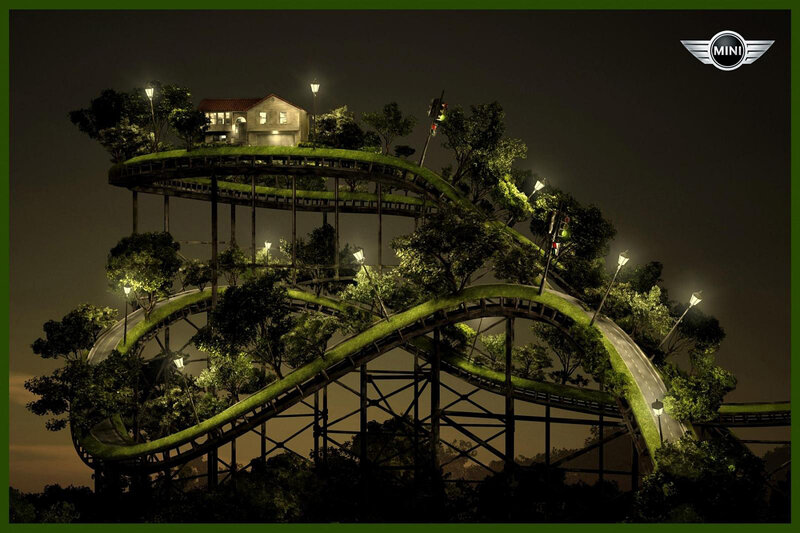 Roller Coaster with House