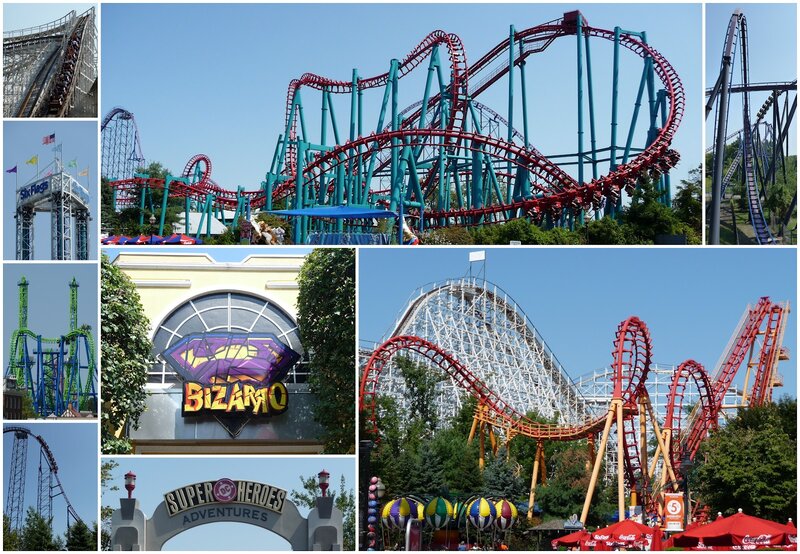 Roller Coasters at Amusement Park — Red