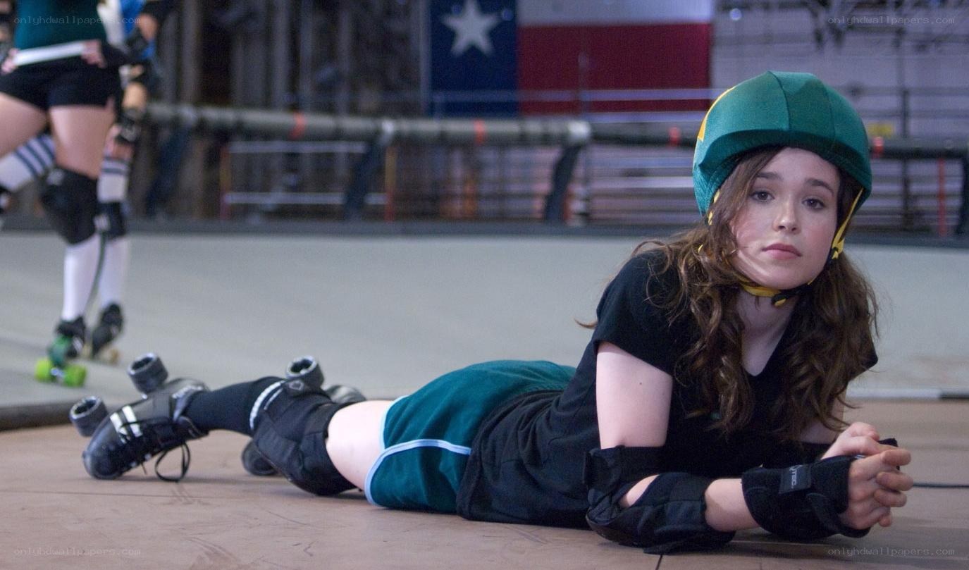 roller derby girl lying on track