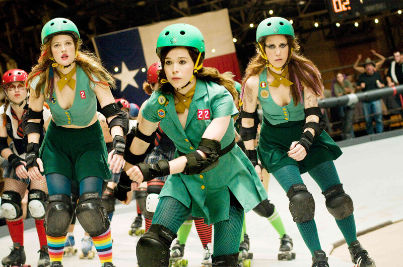 Roller derby team in action