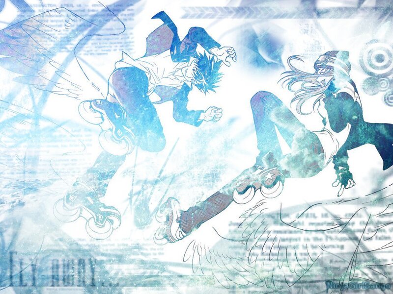 Roller skating anime action