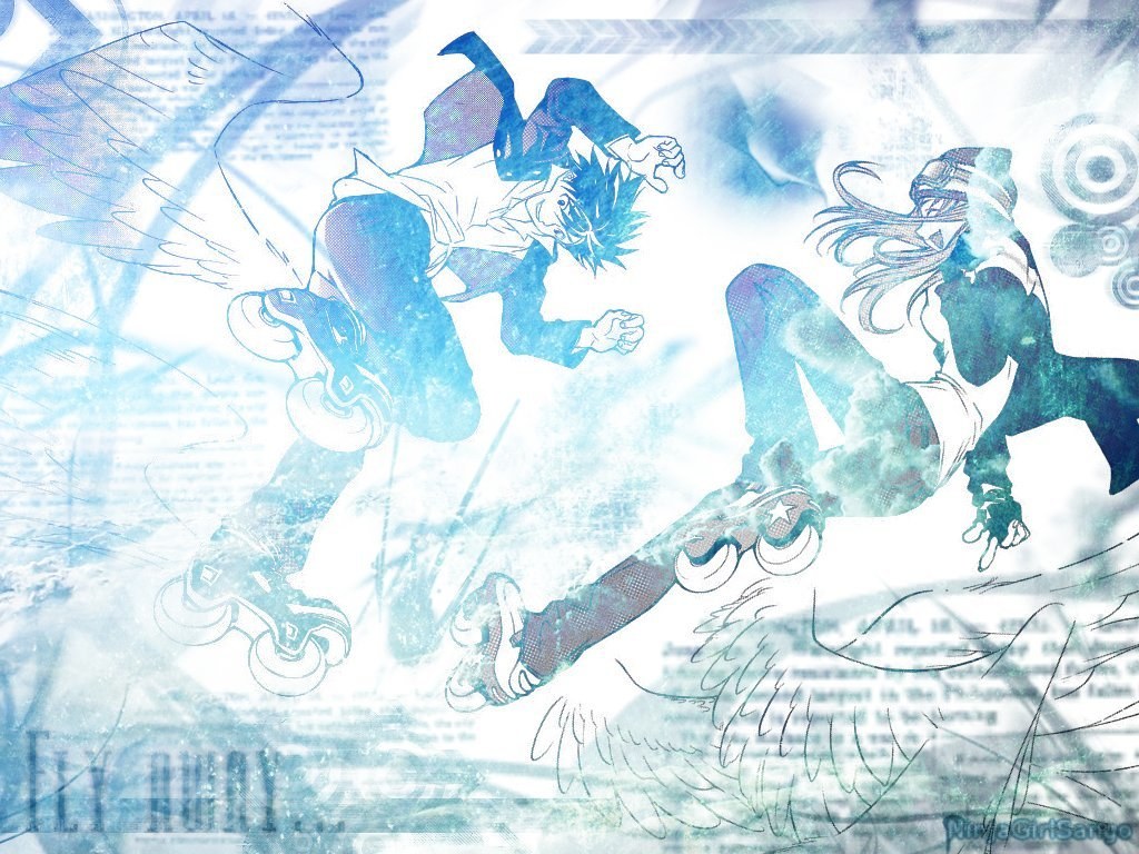 Roller skating anime action