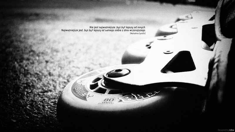 Rollerblade close-up with quote