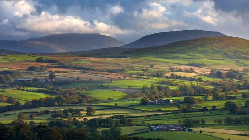 Rolling Green Hills and Mountains