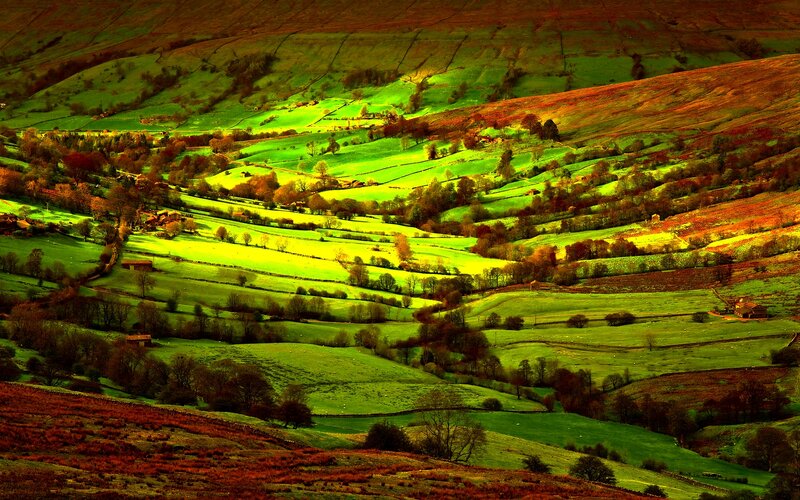 Rolling Green Hills — Dramatic, Afternoon, Photograph, Fields