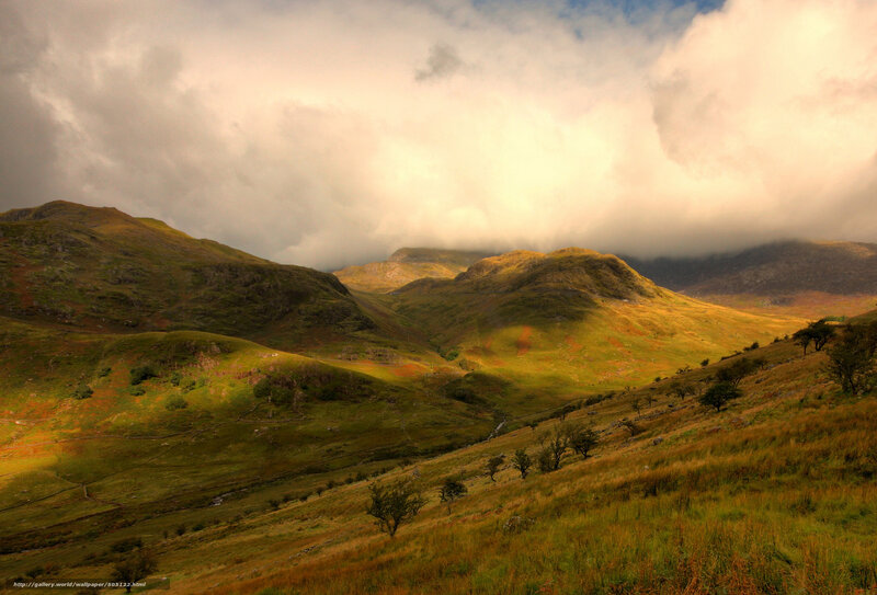 Rolling Green Hills — Dramatic, Afternoon, Photograph, Mountains, Clouds