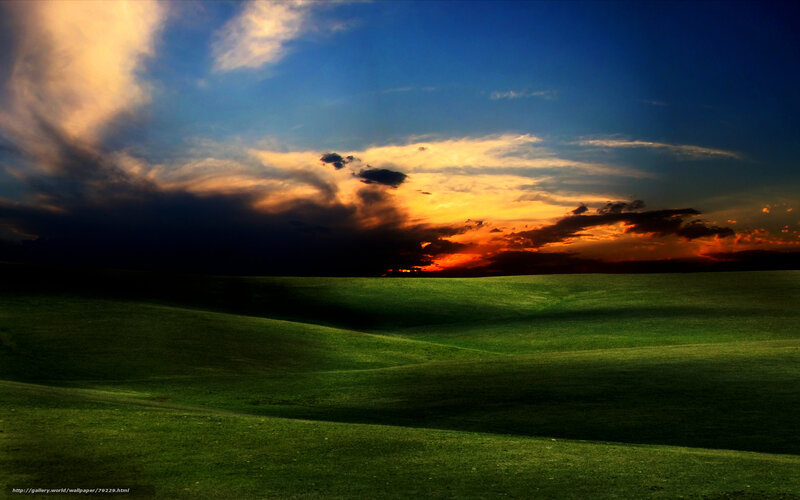 Rolling Green Hills — Dramatic, Sunset