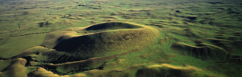 Rolling green hills landscape