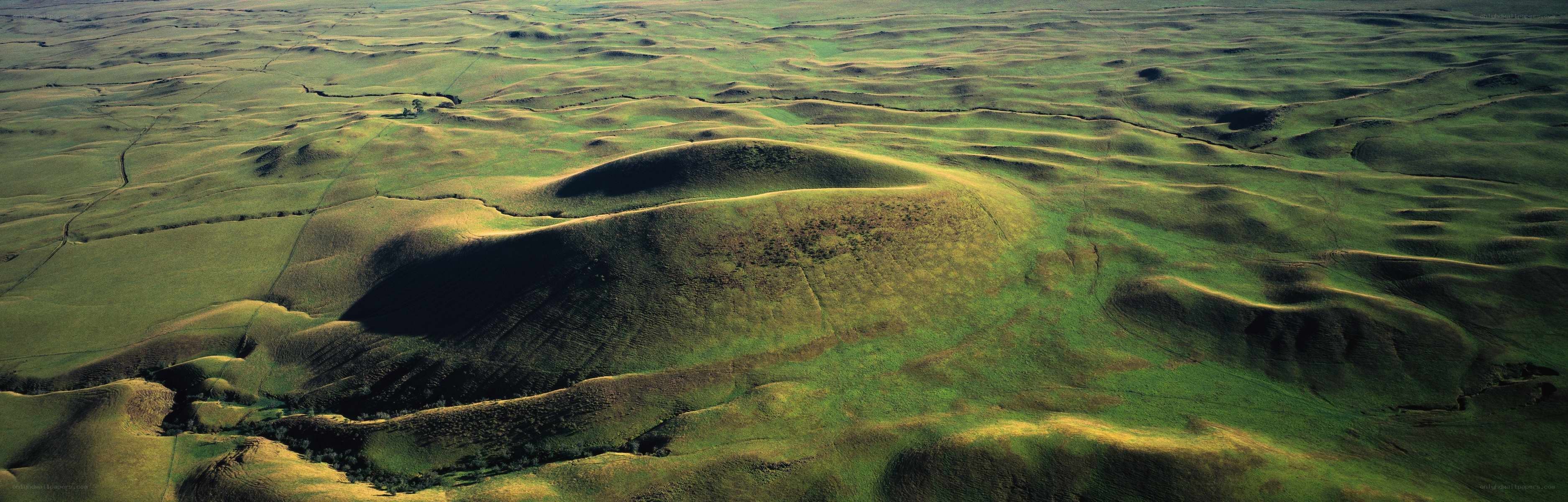 Rolling green hills landscape