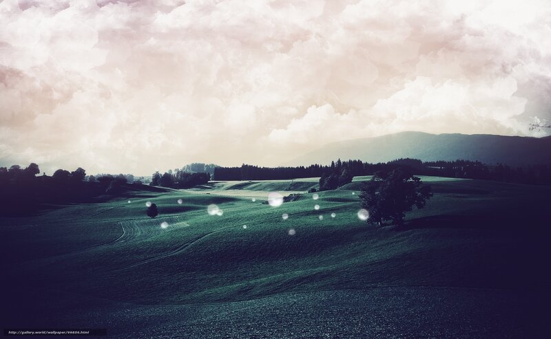 Rolling Green Hills Landscape — Serene, Afternoon