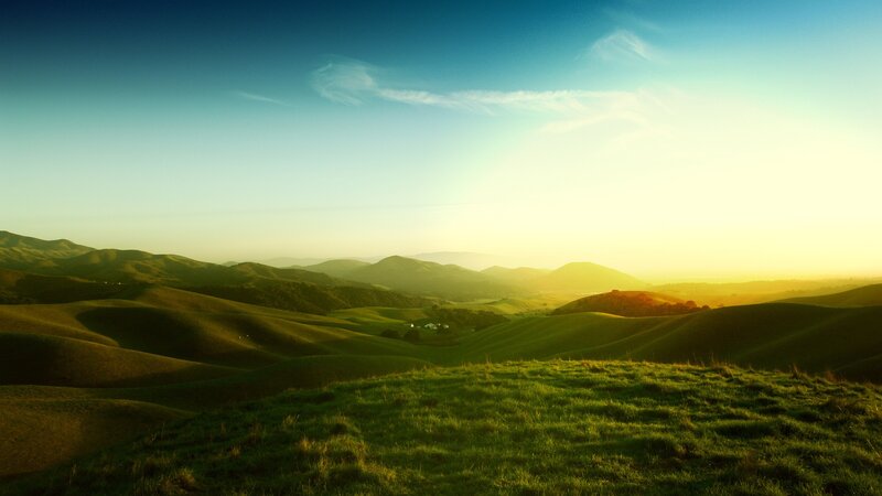 Rolling Green Hills — Serene, Blue