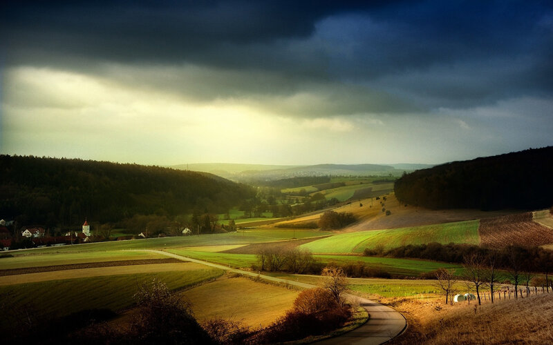 Rolling Hills and Fields — Green