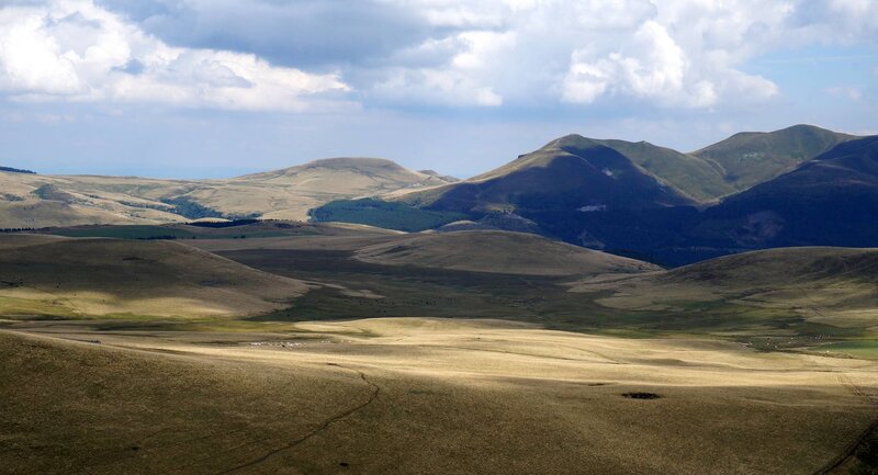 Rolling Hills and Mountains — Brown, Serene, Afternoon