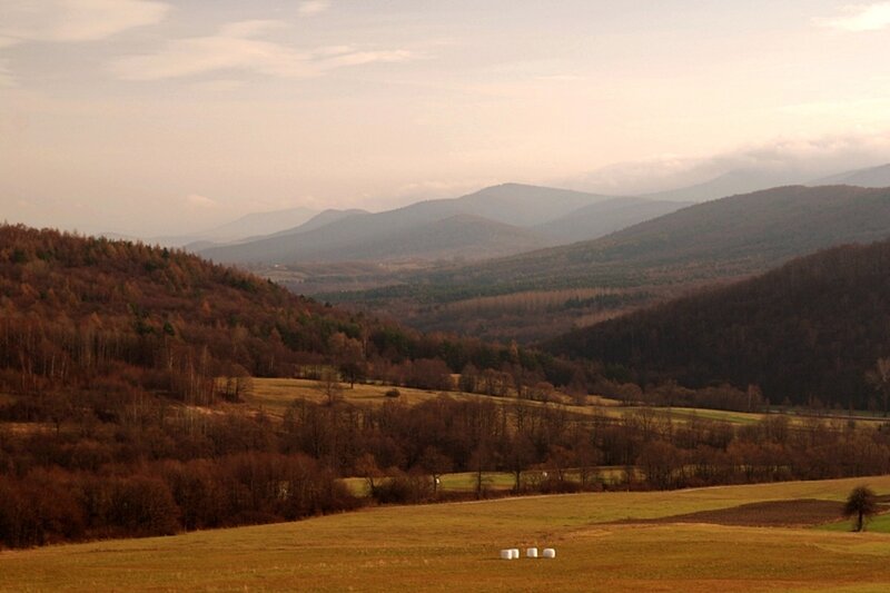 Rolling Hills and Mountains — Brown