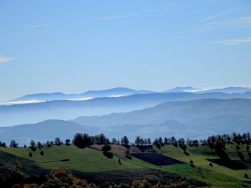 Rolling Hills and Mountains — Green, Serene, Morning