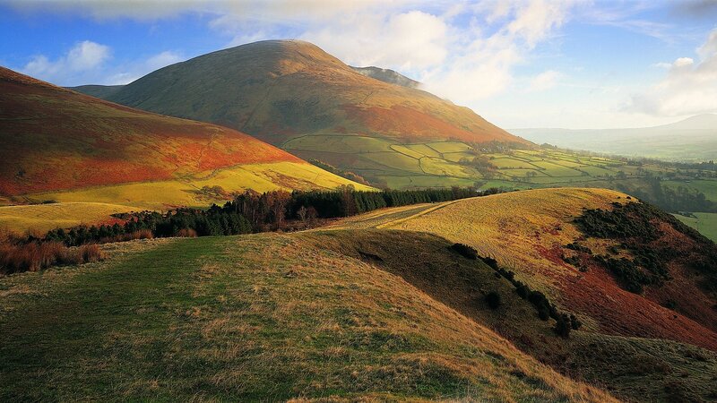 Rolling Hills and Mountains — Green, Serene