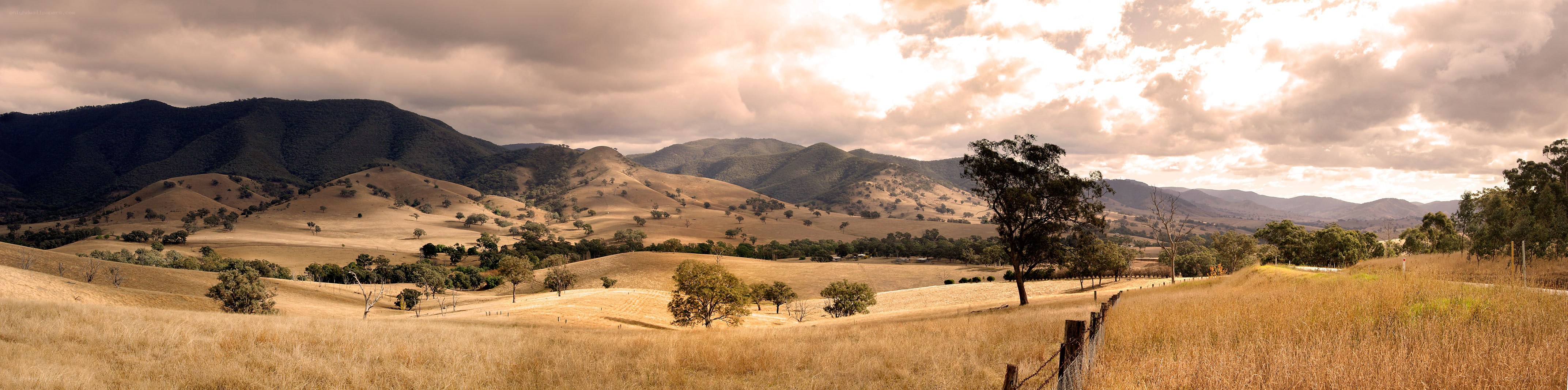 Rolling hills and mountains landscape