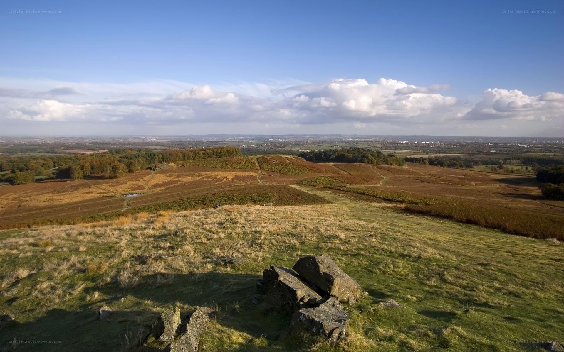 rolling hills and open fields