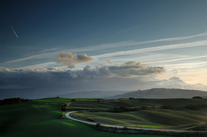 Rolling hills and winding road