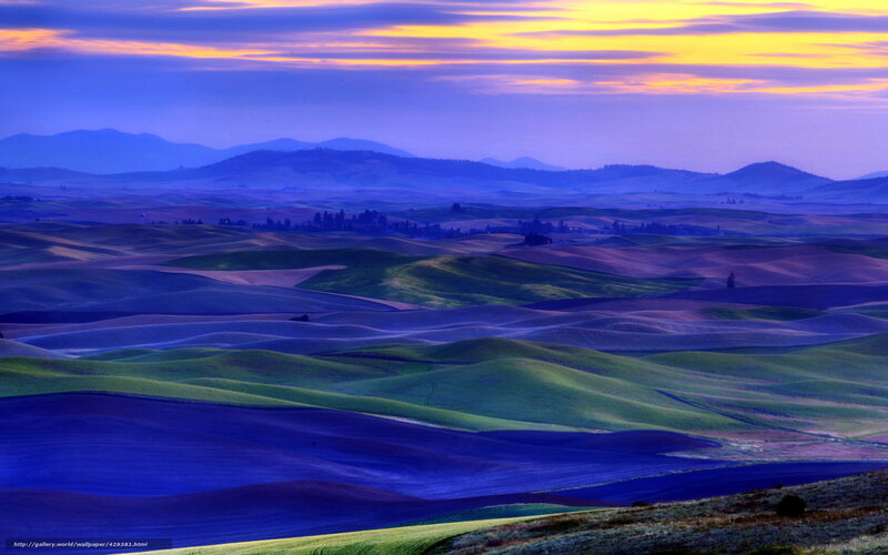 Rolling Hills at Dusk — Blue, Serene