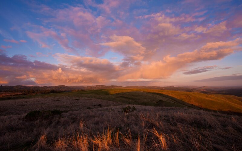 Rolling Hills at Sunset — Blue, Dramatic