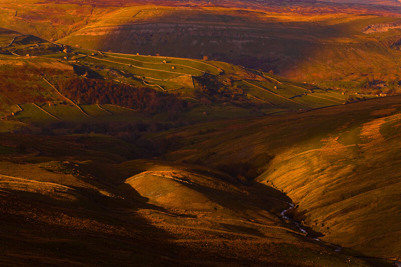 Rolling Hills at Sunset — Green, Dramatic, Photograph