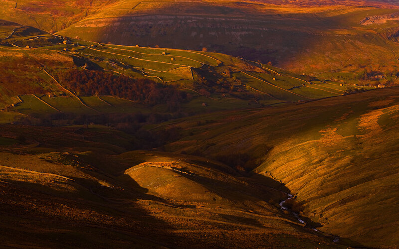 Rolling Hills at Sunset — Green, Dramatic, Photograph, Valley