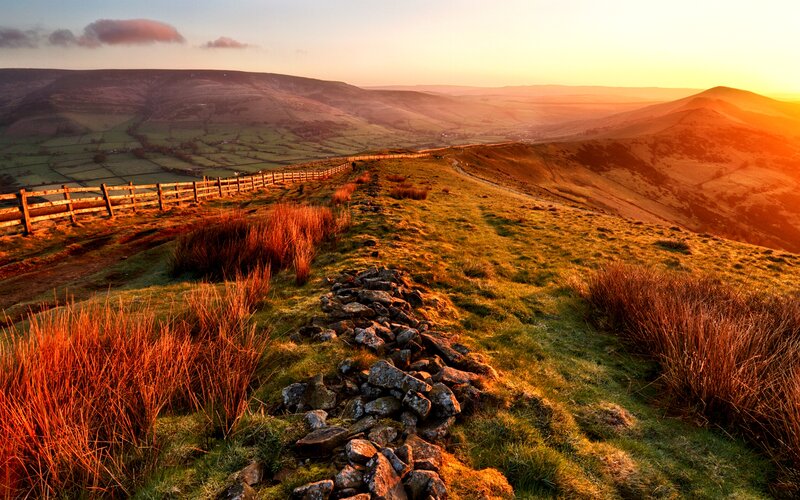 Rolling Hills at Sunset — Orange, Serene