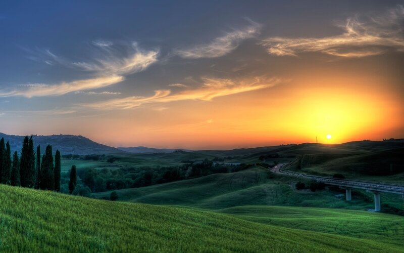 Rolling Hills at Sunset — Photograph