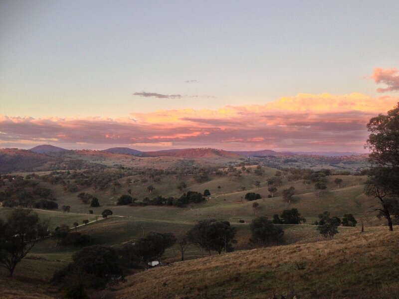 Rolling Hills at Sunset — Pink