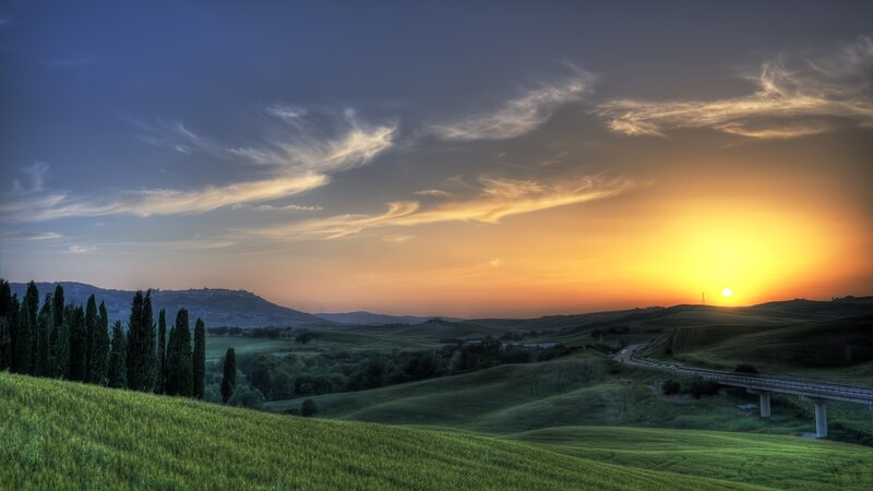 Rolling Hills at Sunset — Serene