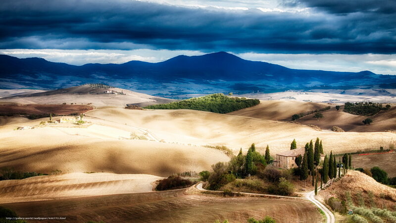 Rolling Hills Landscape — Blue, Dramatic, Afternoon, Photograph, Mountains