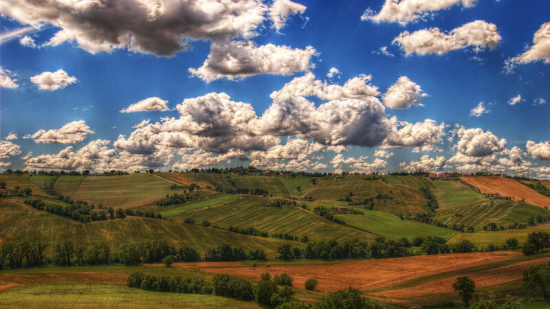 Rolling Hills Landscape — Blue, Dramatic