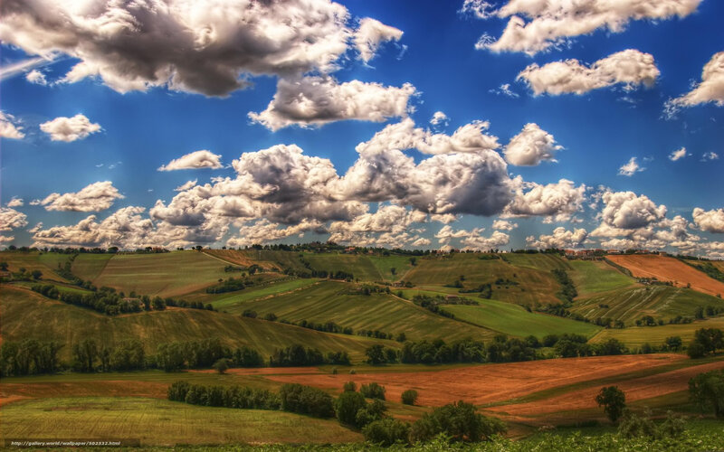 Rolling Hills Landscape — Green, Dramatic, Afternoon, Photograph, Clouds