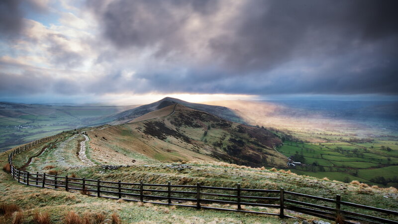Rolling Hills Landscape — Green, Dramatic, Morning, Photograph