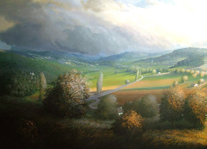 Rolling Hills Landscape — Green, Dramatic