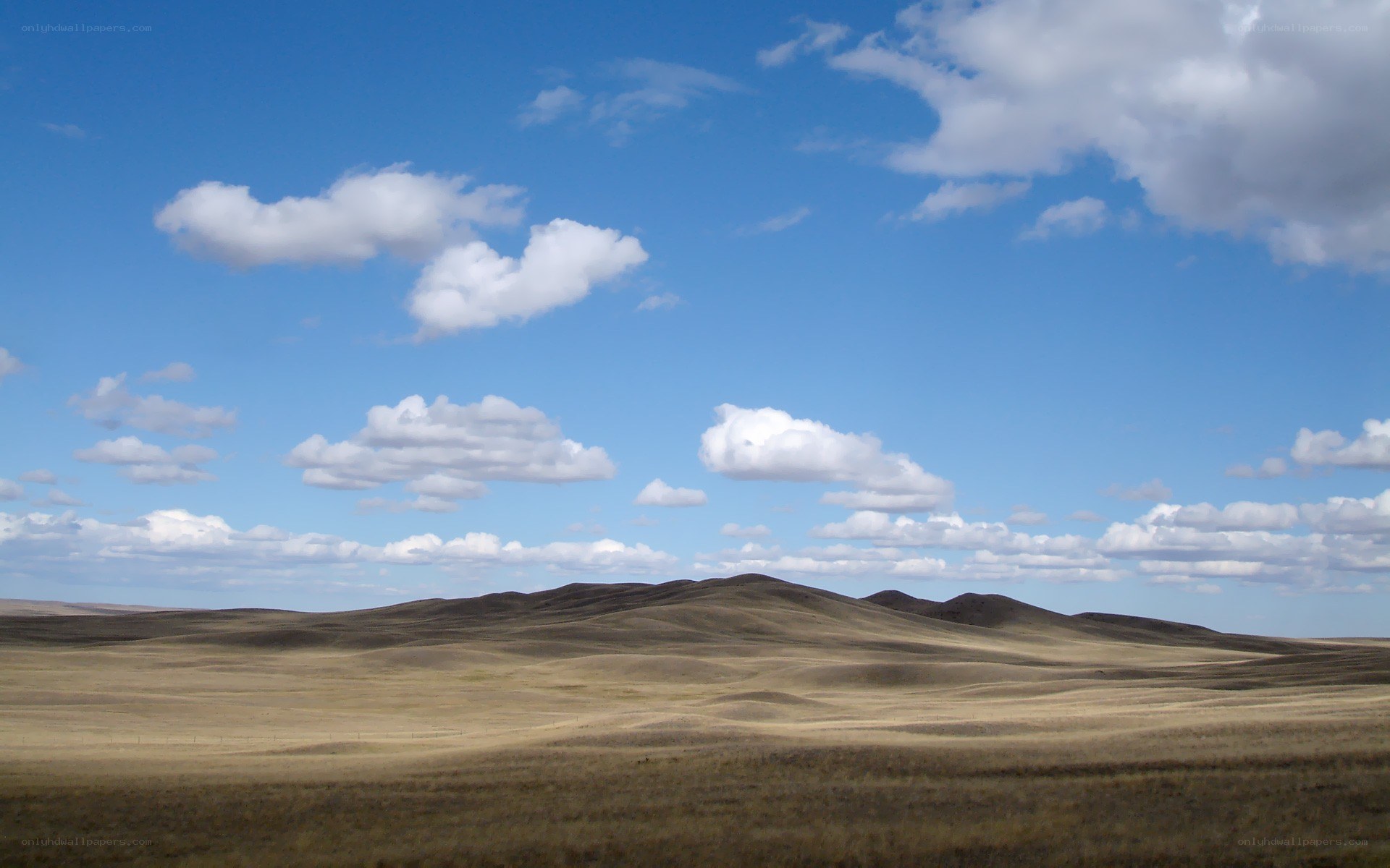 Rolling hills under blue sky