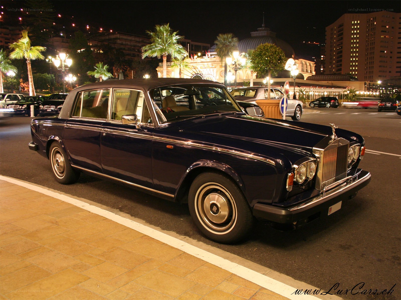 Rolls-Royce at night in Monaco