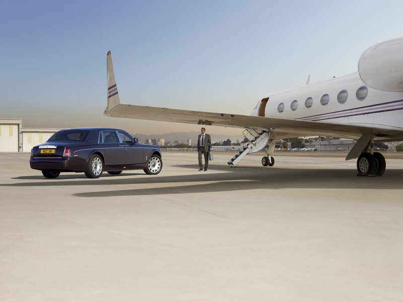 Rolls-Royce at private jet