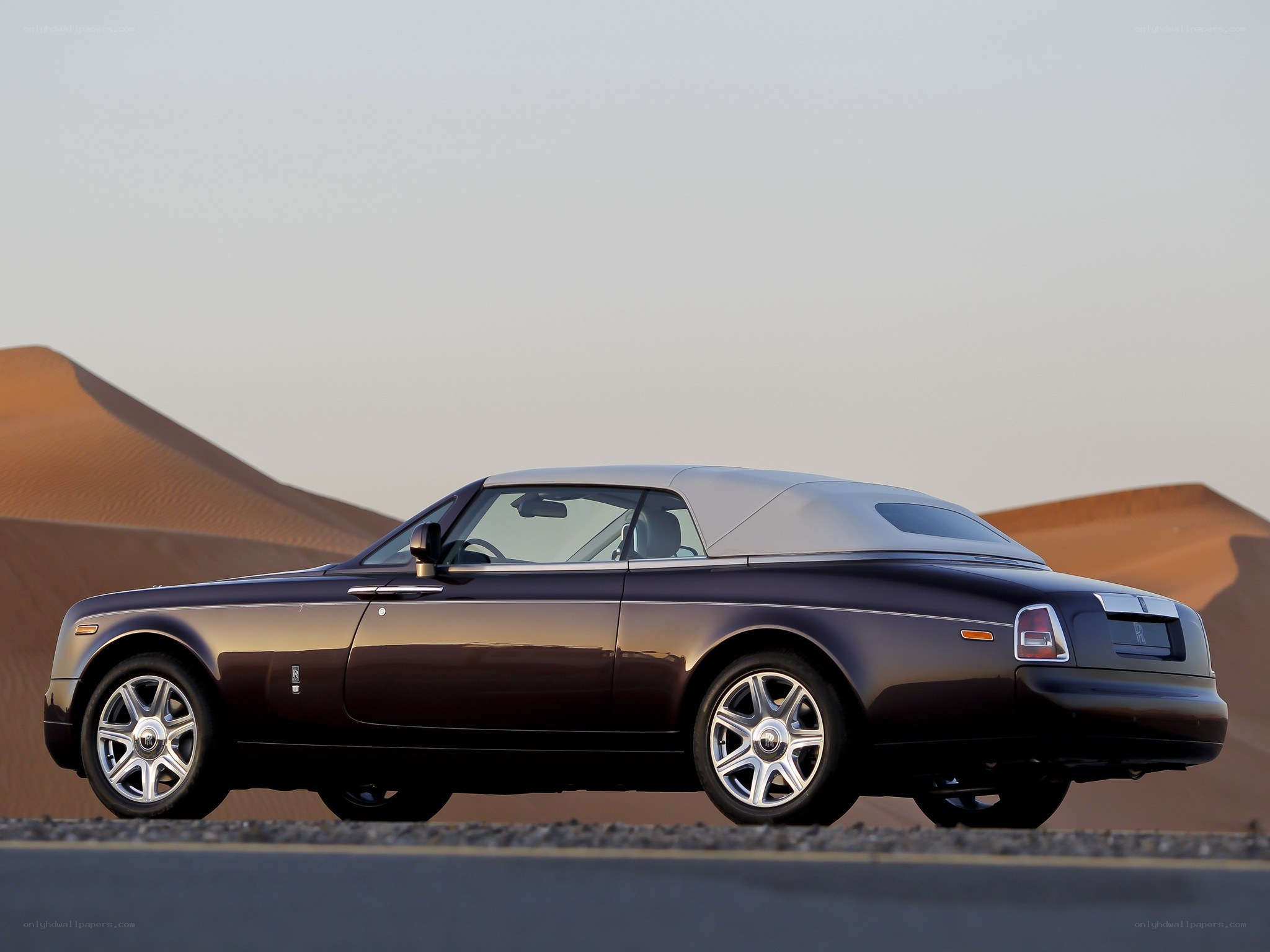 Rolls-Royce convertible in desert