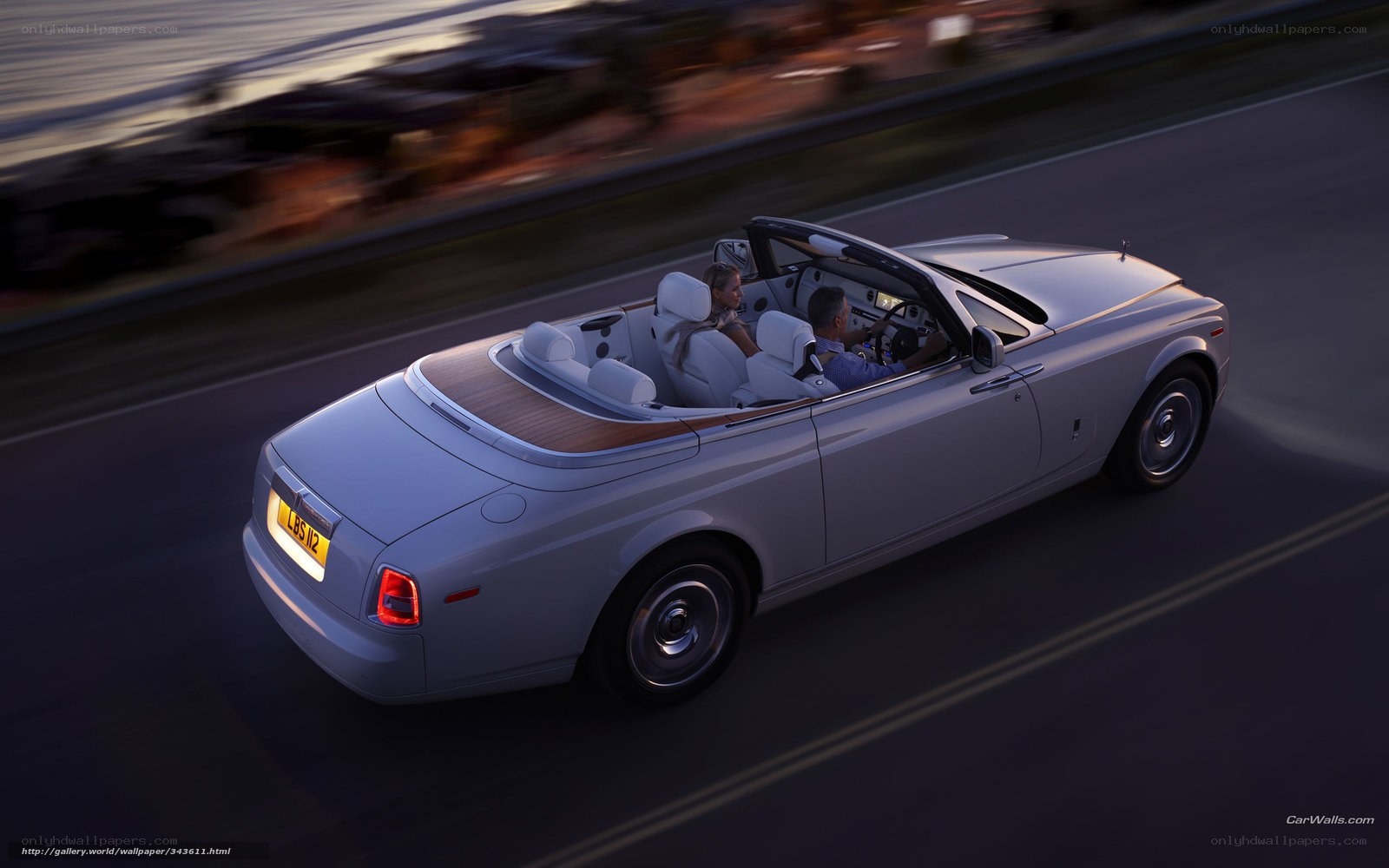 Rolls-Royce convertible in motion