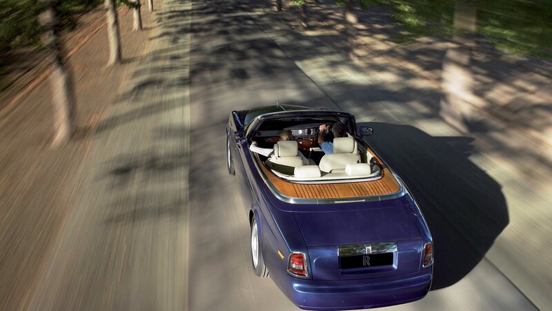Rolls-Royce convertible in motion
