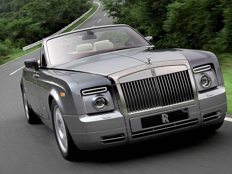 Rolls-Royce convertible on road