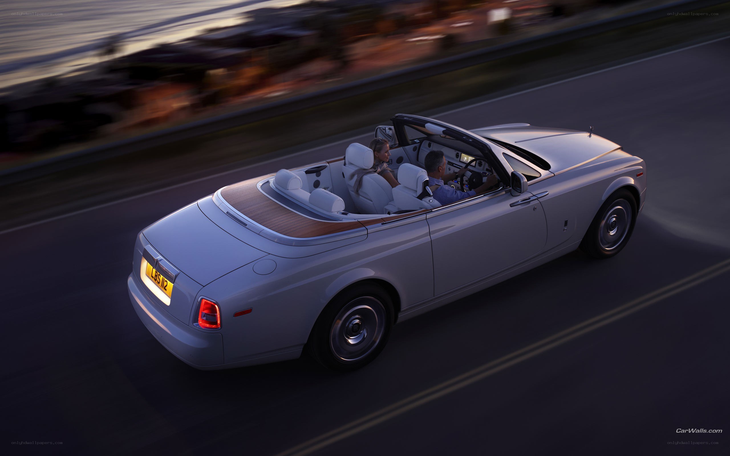 Rolls-Royce convertible on road
